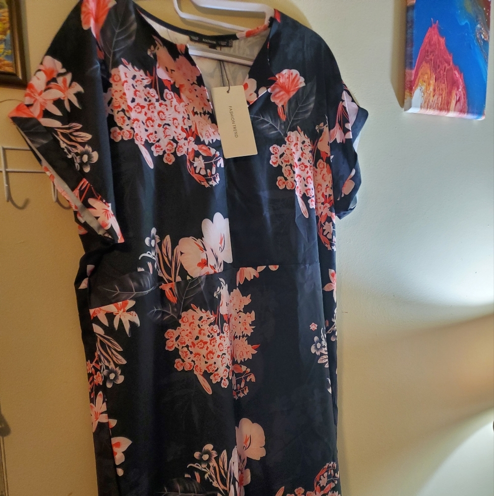 Black dress with floral print